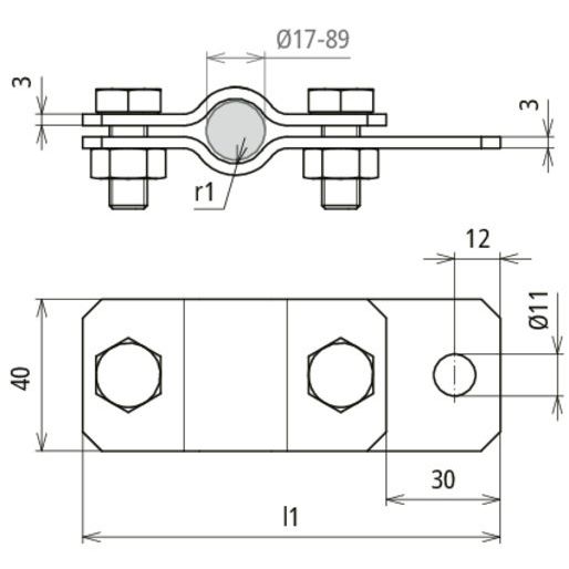 DEHN - Erdungsrohrschelle 410 134 1 3/4 St/tZn