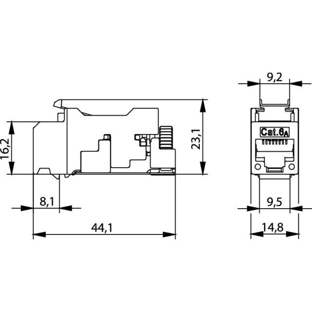 Telegärtner - Modularer Steckverbinder AMJ-S DD-Modul Cat6A 100023205 T568A − 12 Stück