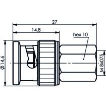Telegärtner - Koax-Kupplung Adapter BNC-FME (M-M) 100023636 − 5 Stück