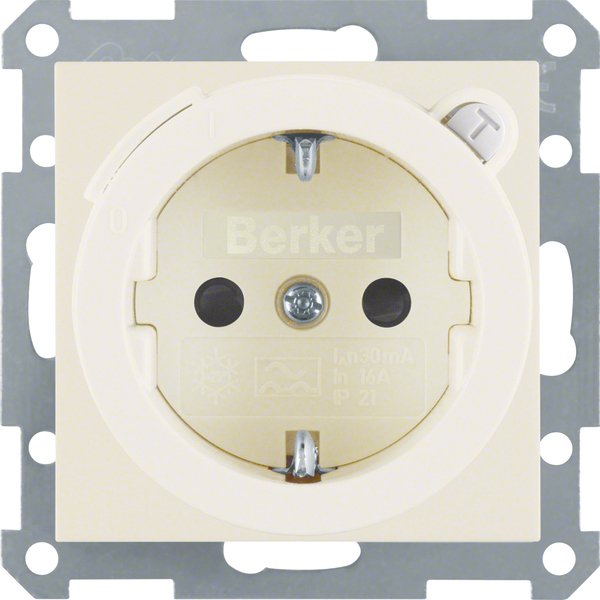Berker - Steckdose SCHUKO-Steckdose ws/gl 47088982 m.FI-Schutzschalt