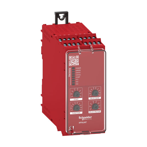 Schneider Electric - Gerät zur Überwachung von sicherheitsgerichteten Stromkreisen Sicherheitsrelais XPSUAT13A3AP 3+3S 1Ö2T 24V SK